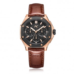 Alexandre Christie AC 9601 Rosegold Brown Leather BFLBRBA